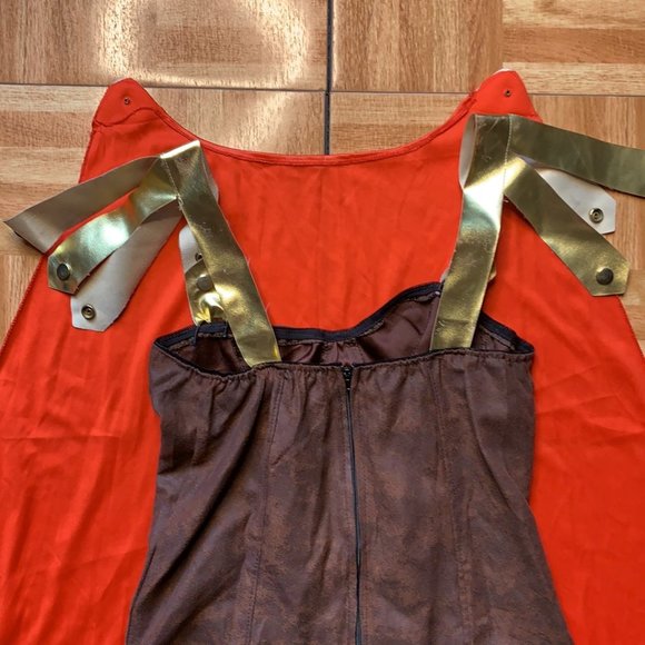 Donated Roman Gladiator Dress w/ Cape Halloween Costume -  Adult OS UC - Picture 8 of 11